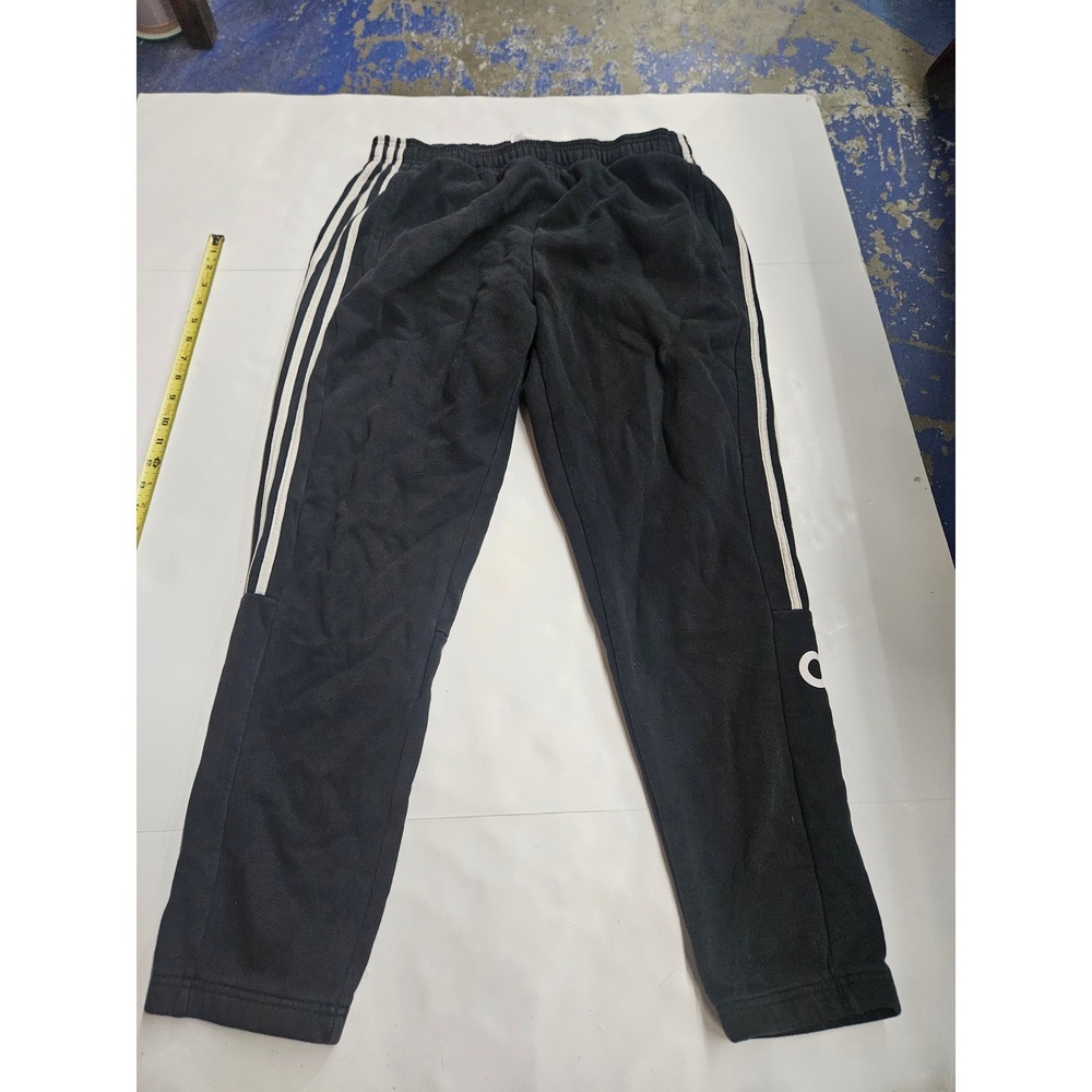 Adidas Mens XL Black Fleece Sweatpants 3-Stripe Logo Joggers Track Pants
